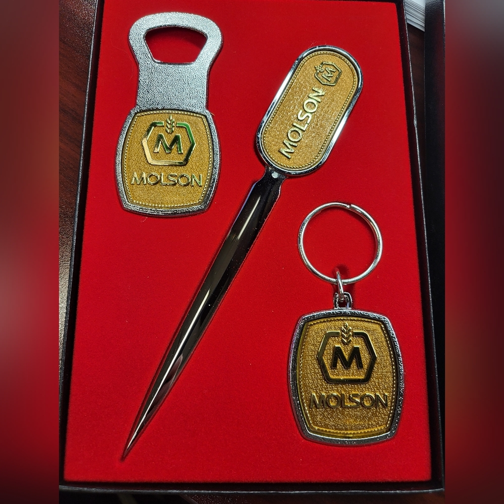 Molson set of bottle opener, Keychain, letter opener